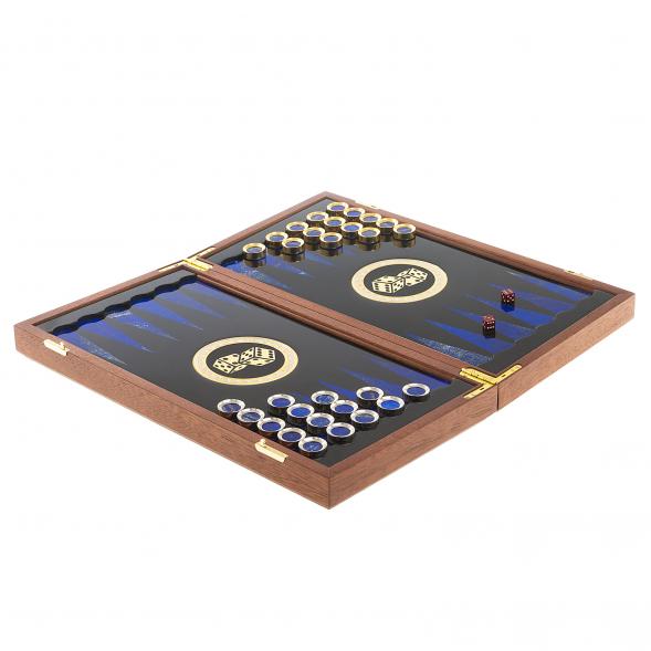 Настольные нарды &amp;quot;Восточные&amp;quot; с гравюрой камень лазурит Златоуст 123618