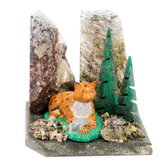 Сувенир из креноида и змеевика &amp;quot;Рысь&amp;quot; 116527