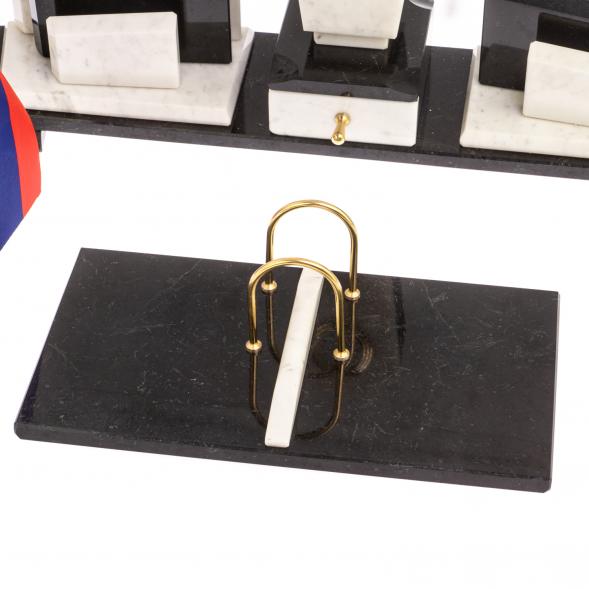 Офисный канцелярский набор &amp;quot;Бюрократ&amp;quot; из белого мрамора 126647