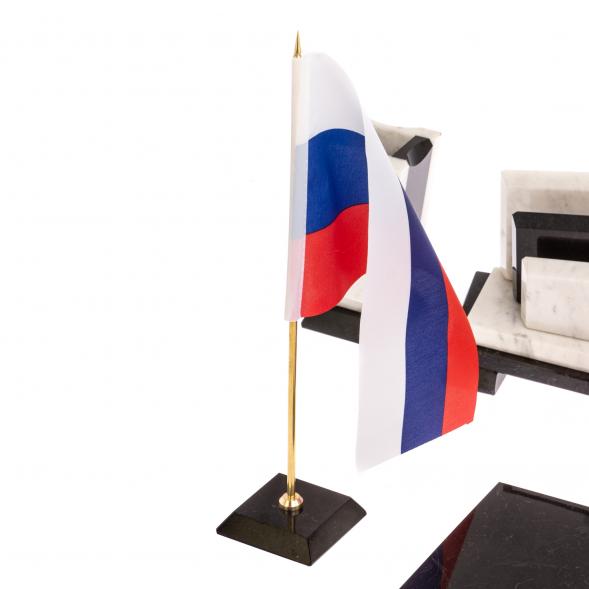 Офисный канцелярский набор &amp;quot;Бюрократ&amp;quot; из белого мрамора 126647