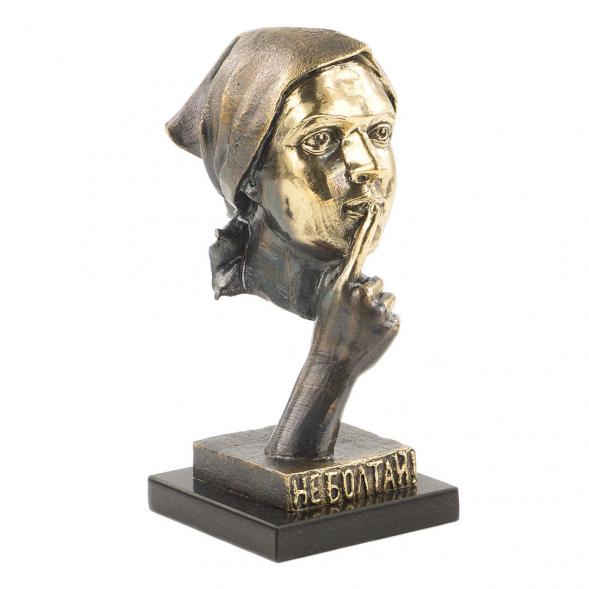 Статуэтка &amp;quot;Не болтай&amp;quot; из бронзы и змеевика 119987