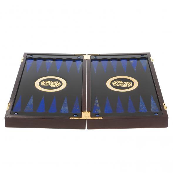 Подарочные нарды &amp;quot;Восточные&amp;quot; с эмалью камень лазурит Златоуст 123619