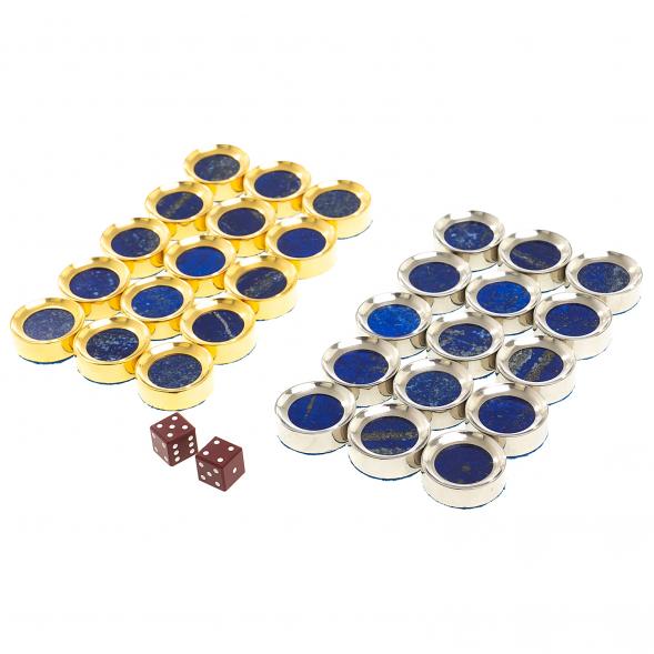 Подарочные нарды &amp;quot;Восточные&amp;quot; с эмалью камень лазурит Златоуст 123619