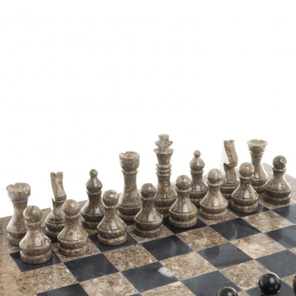 Шахматы &amp;quot;Дебют&amp;quot; мрамор, ракушечник доска 38х38 см 123976