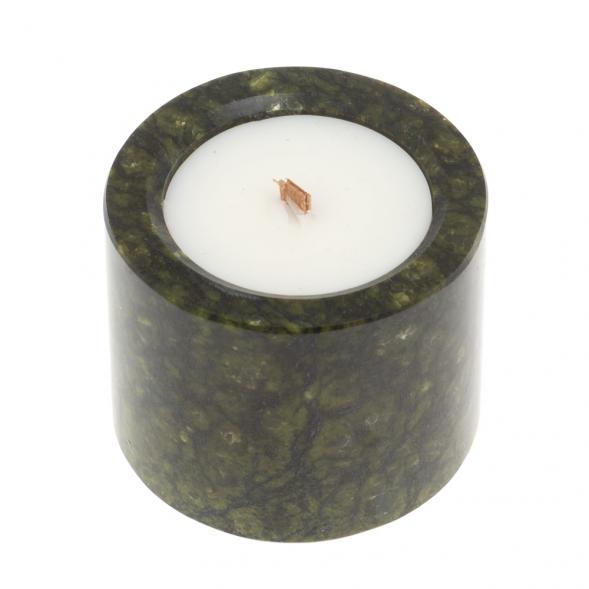 Свеча круглая из змеевика 5х5х4,2 см 126868