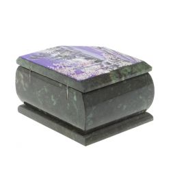 Шкатулка с расписной крышкой "Зима" 11х9х6,5 см