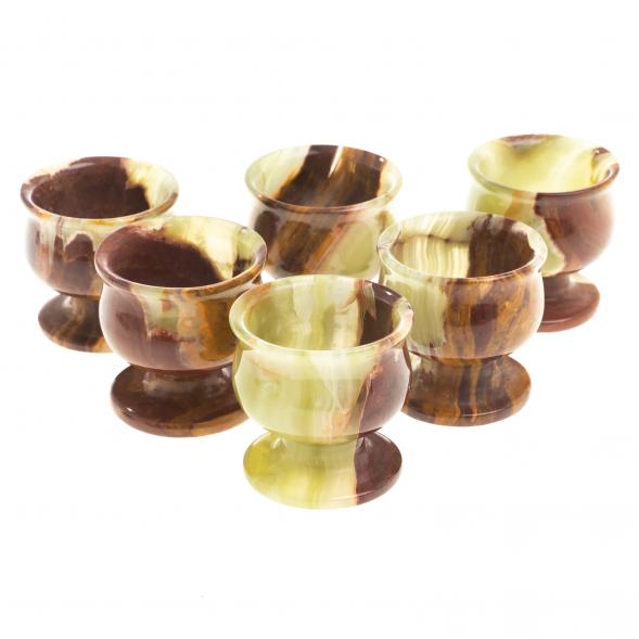 Набор рюмок из оникса 4,9х5 см 30 мл 6 шт в коробке (2х2) 121935