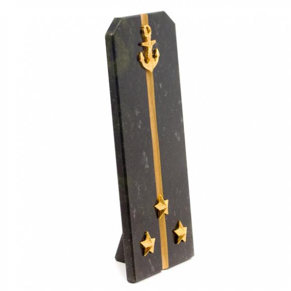 Сувенир &amp;quot;Погон Старший лейтенант ВМФ&amp;quot; камень змеевик 116364