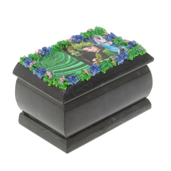 Шкатулка &amp;quot;Хозяйка медной горы / Данила Мастер&amp;quot; змеевик 10х6,5х6 см 127265