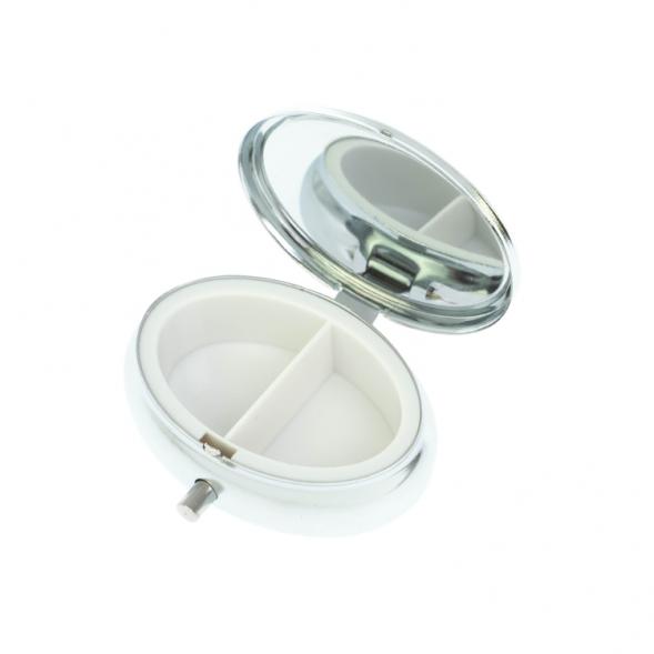 Таблетница овальная на 2 отделения камень шайтанский переливт 5,5х4,5х2 см 128521