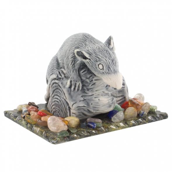 Сувенир из мрамолита &amp;quot;Крыса на бревне&amp;quot; 120252