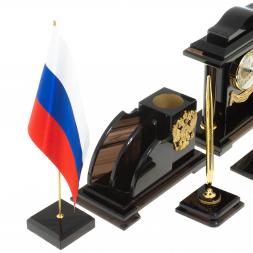 Письменный набор "Гербовый" из чёрного обсидиана