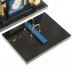 Письменный прибор "Лев с шаром" камень лазурит бронза