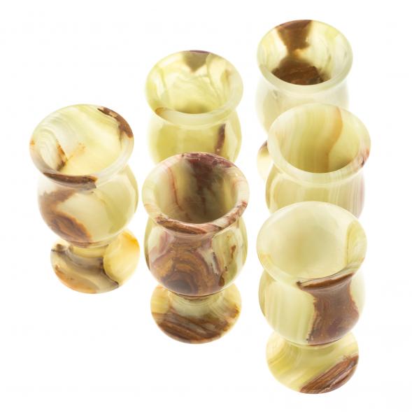 Набор рюмок из оникса в футляре 3,8х7 см (1,5х3) 20 мл 6 шт 121934