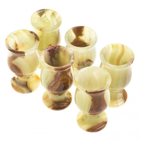 Набор рюмок из оникса в футляре 3,8х7 см (1,5х3) 20 мл 6 шт 121934