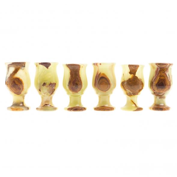 Набор рюмок из оникса в футляре 3,8х7 см (1,5х3) 20 мл 6 шт 121934
