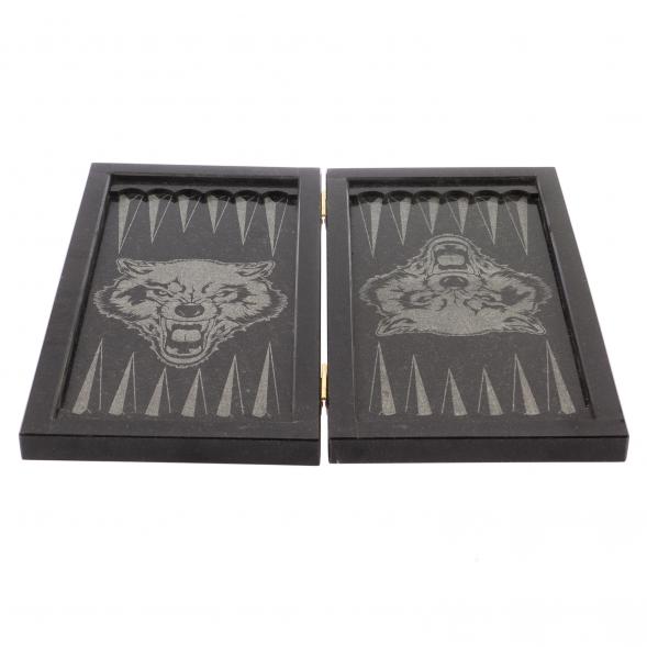 Нарды из камня с гравировкой &amp;quot;Волк&amp;quot; 124923