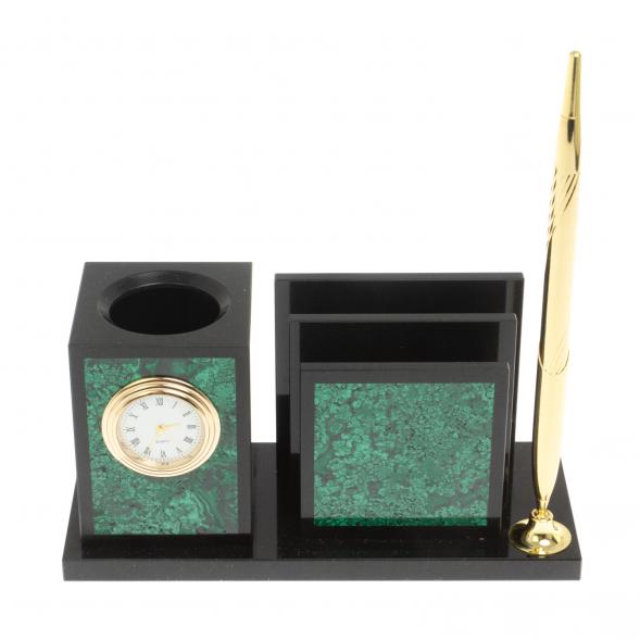 Настольная визитница из малахита 18х7,5х9 см 126952