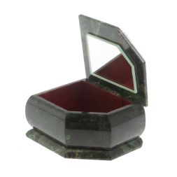 Шкатулка с расписной крышкой "Зимний домик" 11х9х6,5 см