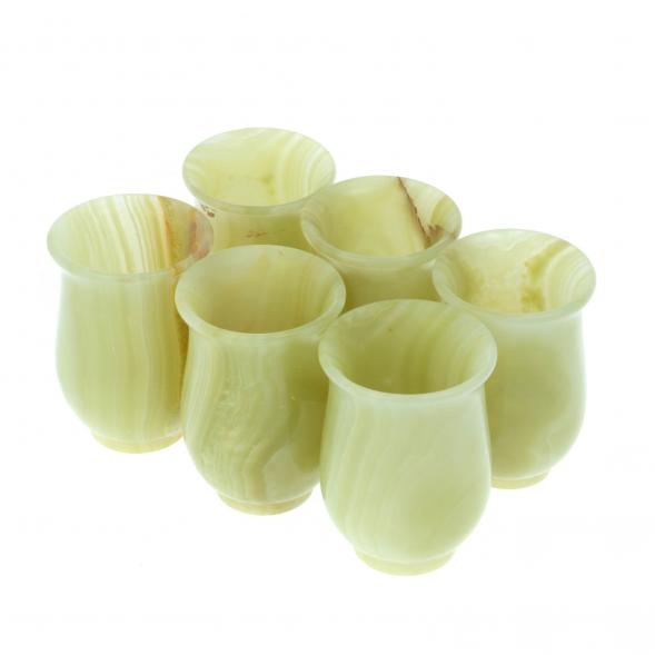 Набор стопок из оникса 6 штук в картонной коробке 40 мл 5х6,5 см (2х3) 128815