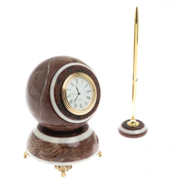 Часы шар &amp;quot;Антистресс&amp;quot; из лемезита с ручкой 129346