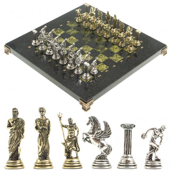 Шахматы &amp;quot;Олимпийские игры&amp;quot; доска 28х28 см из камня змеевик 122689