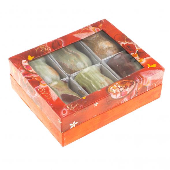 Набор стаканов из оникса 6х7 см 110 мл 6 шт в коробке (2,5х3) 121931