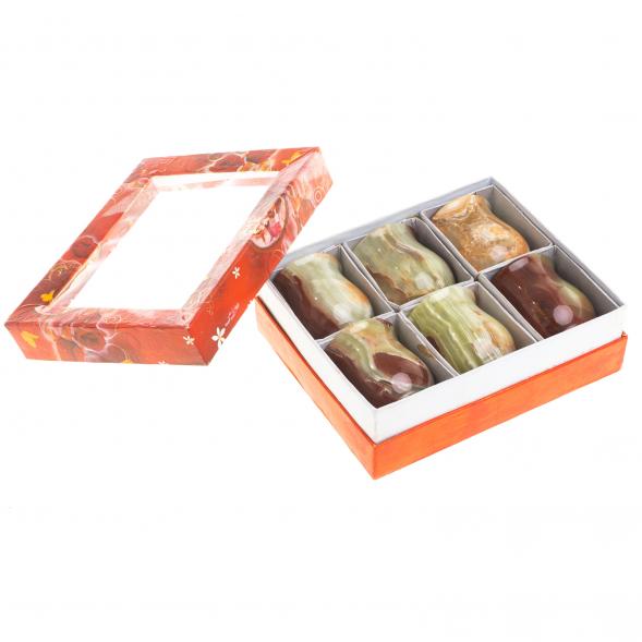 Набор стаканов из оникса 6х7 см 110 мл 6 шт в коробке (2,5х3) 121931