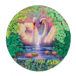 Магнит с рисунком &amp;quot;Два лебедя&amp;quot; змеевик