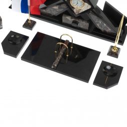 Письменный набор "Алмаз" из камня конгломерат