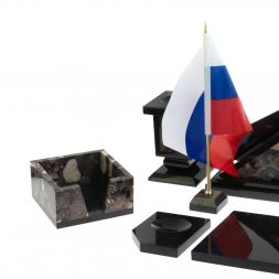 Письменный набор "Алмаз" из камня конгломерат