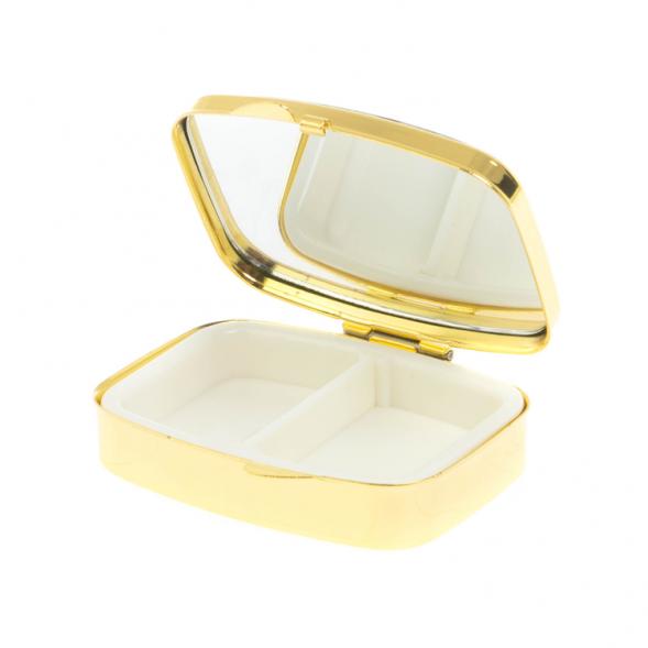 Таблетница на 2 отделения камень золотистый обсидиан цвет золото 127973