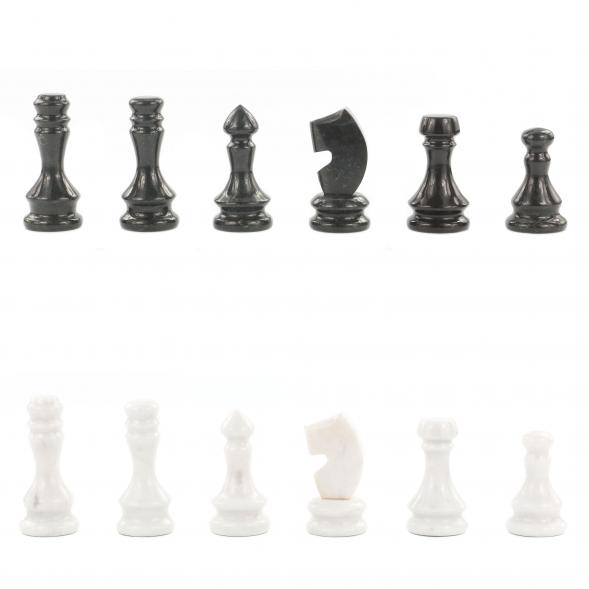 Шахматы из камня &amp;quot;Традиционные&amp;quot; мрамор змеевик 38х38 см 119804