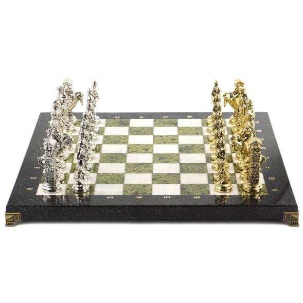 Шахматы настольные &amp;quot;Великая Отечественная война&amp;quot; доска 44х44 см мрамор змеевик 120690