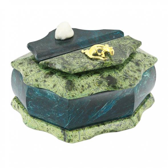Шкатулка &amp;quot;Ракушка&amp;quot; змеевик 14x10x8 см 112070