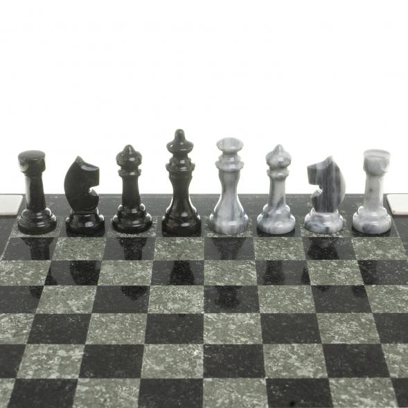 Шахматы с гравировкой &amp;quot;Турнирные&amp;quot; доска 36х36 см змеевик мрамор 124055