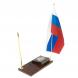 Флаг России с гербом РФ ручкой из коричневого обсидиана 125819