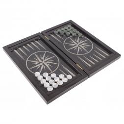 Подарочные нарды "Роза ветров/Герб" из камня гранит