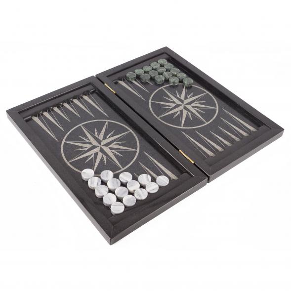 Подарочные нарды &amp;quot;Роза ветров/Герб&amp;quot; из камня гранит 118960