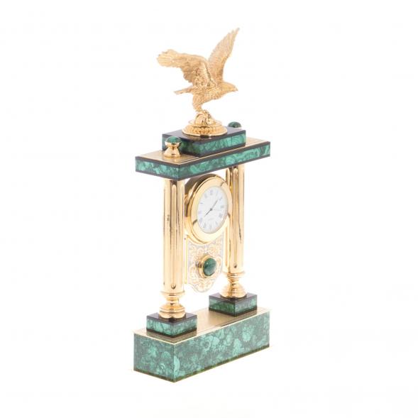 Часы из малахита &amp;quot;Горный орел&amp;quot; Златоуст 113590