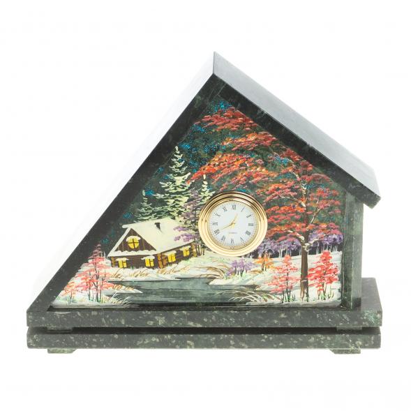 Часы с рисунком &amp;quot;Домик&amp;quot; змеевик 116965