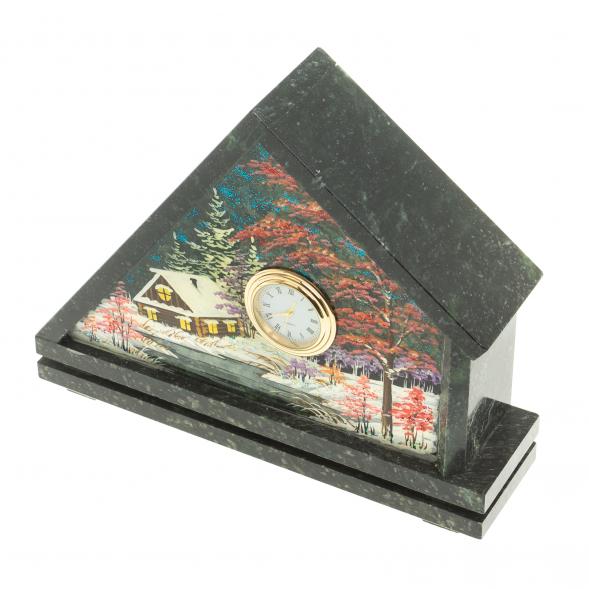 Часы с рисунком &amp;quot;Домик&amp;quot; змеевик 116965