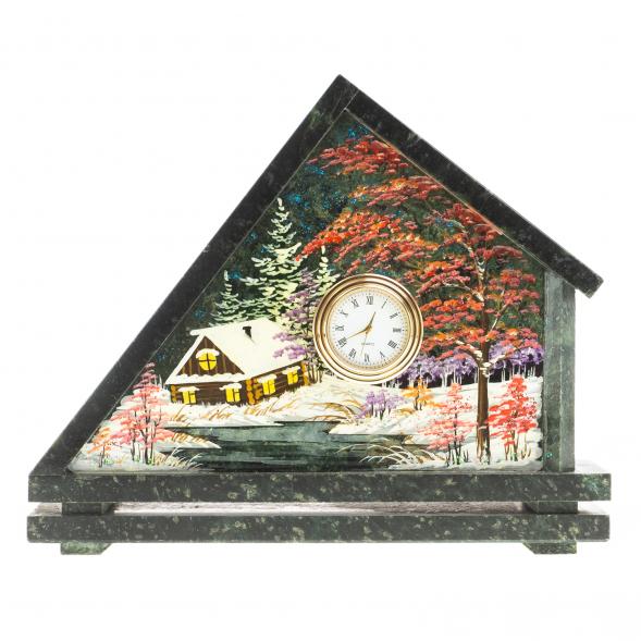Часы с рисунком &amp;quot;Домик&amp;quot; змеевик 116965