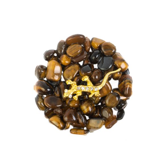 Магнит &amp;quot;Тигровый глаз&amp;quot; с ящерицей 5х5х1 см 128292