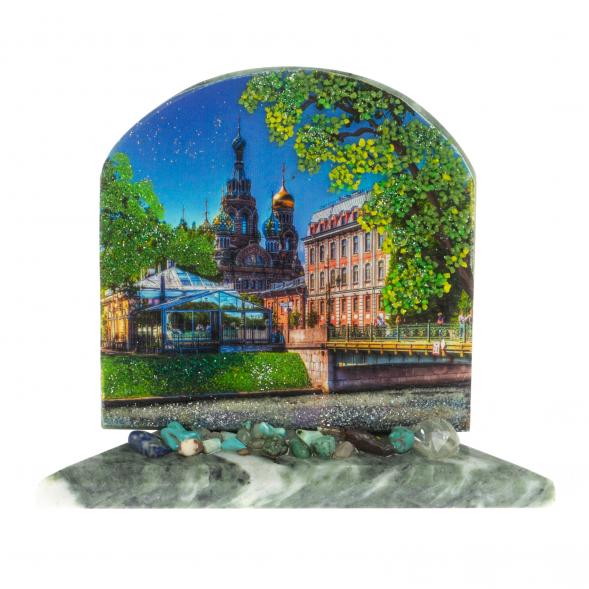 Сувенир арка &amp;quot;Спас на крови&amp;quot; из змеевика 13х6,5х10 см 129475