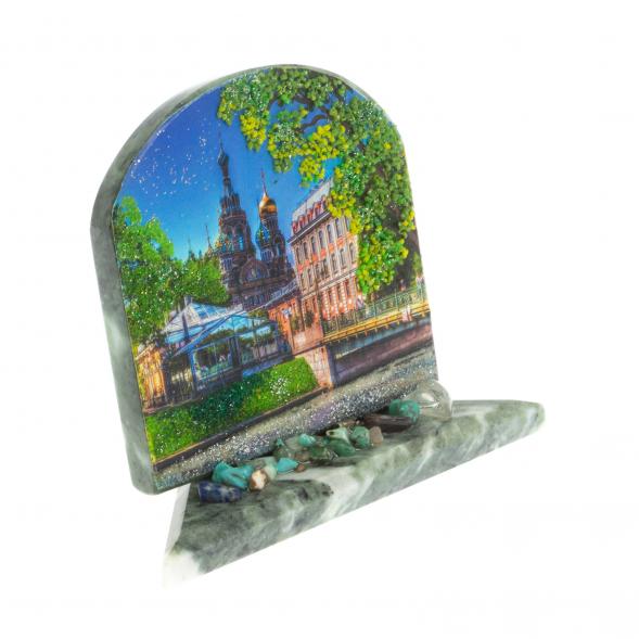 Сувенир арка &amp;quot;Спас на крови&amp;quot; из змеевика 13х6,5х10 см 129475