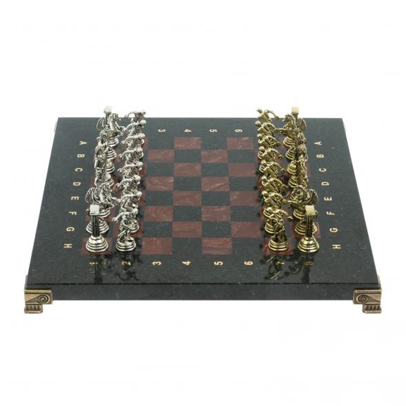 Шахматы &amp;quot;Олимпийские игры&amp;quot; доска 28х28 см лемезит змеевик 122692