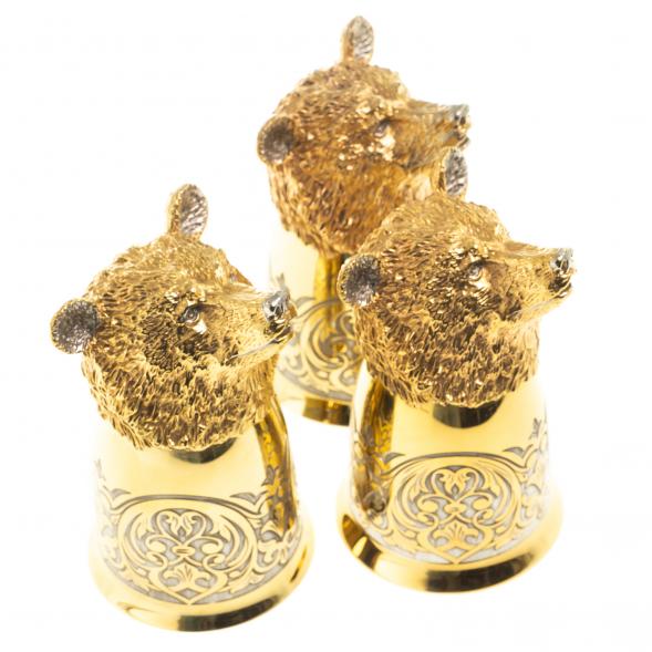 Стопки перевертыши &amp;quot;Медведь&amp;quot; 60 мл 3 шт Златоуст 123625