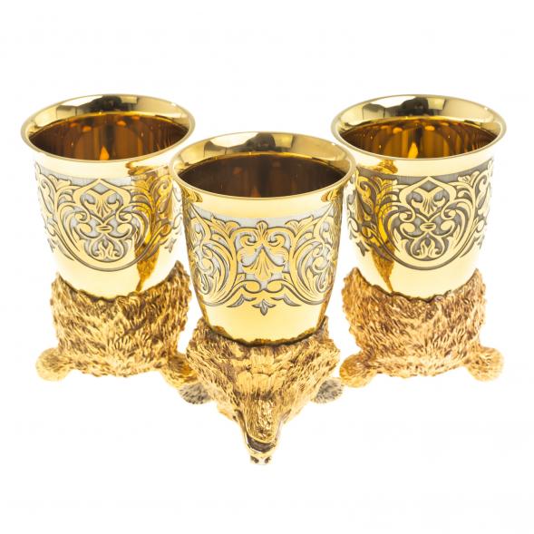 Стопки перевертыши &amp;quot;Медведь&amp;quot; 60 мл 3 шт Златоуст 123625