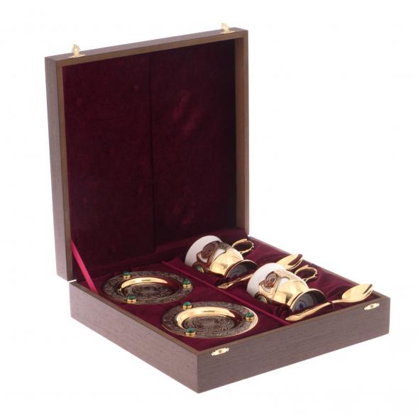 Кофейный набор &amp;quot;Малахитовый&amp;quot; на 2 персоны 170 мл фарфор Златоуст 113837